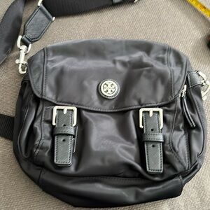 Tory Burch black nylon crossbody.